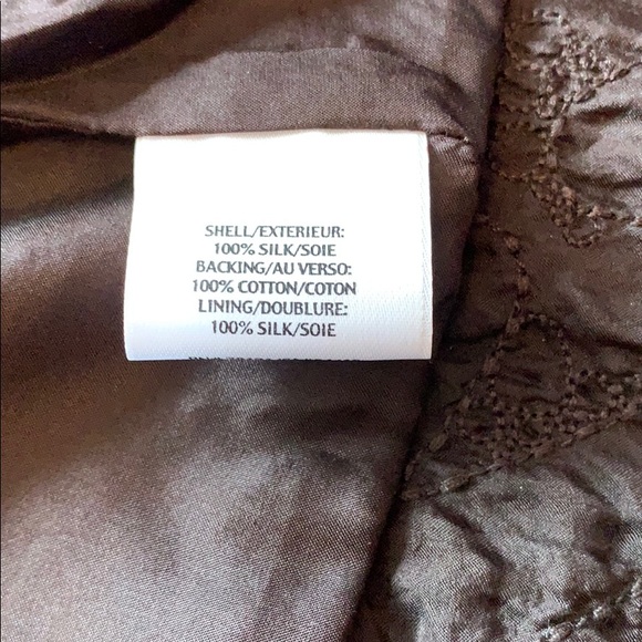 Eileen fisher silk jacket, burgandy/brown textured - Picture 5 of 5